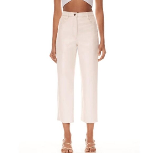 Wilfred Melina Cropped Vegan Leather Pants in Birch - Picture 1 of 6